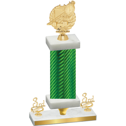 Premium Single Green Carbon Fiber Third Place Swimming Trophy