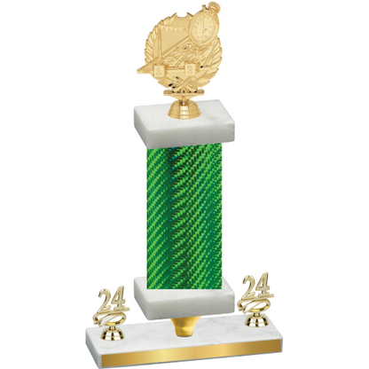 Premium Single Green Carbon Fiber Year Swimming Trophy