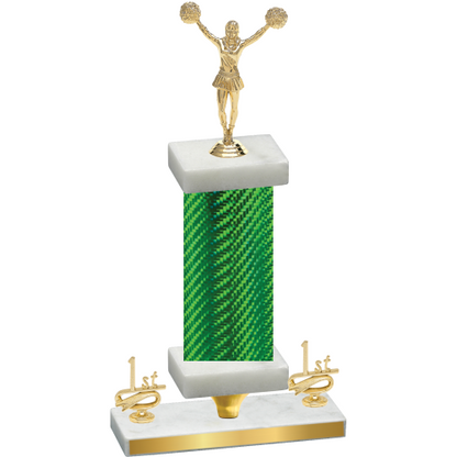 Premium Single Green Carbon Fiber First Place Cheerleading Trophy