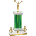 Premium Single Green Carbon Fiber Victory Cheerleading Trophy