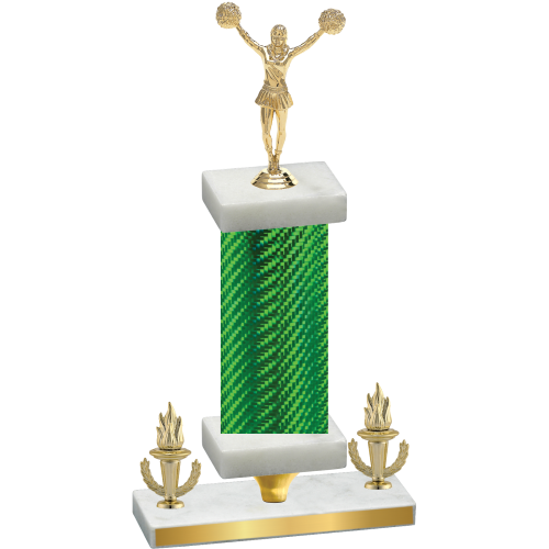Premium Single Green Carbon Fiber Victory Cheerleading Trophy