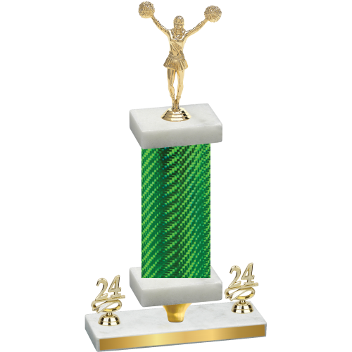 Premium Single Green Carbon Fiber Year Cheerleading Trophy