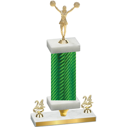 Premium Single Green Carbon Fiber Year Cheerleading Trophy