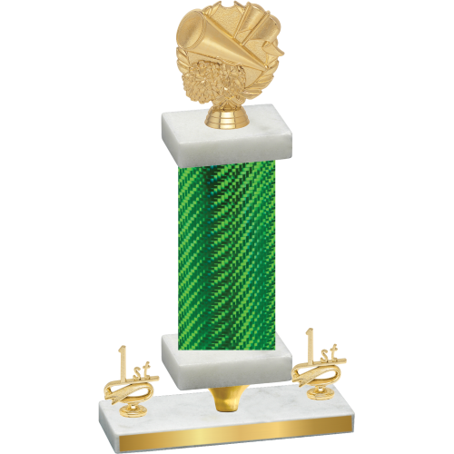 Premium Single Green Carbon Fiber First Place Cheerleading Trophy