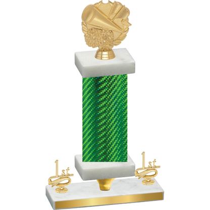 Premium Single Green Carbon Fiber First Place Cheerleading Trophy
