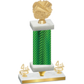 Premium Single Green Carbon Fiber Fourth Place Cheerleading Trophy