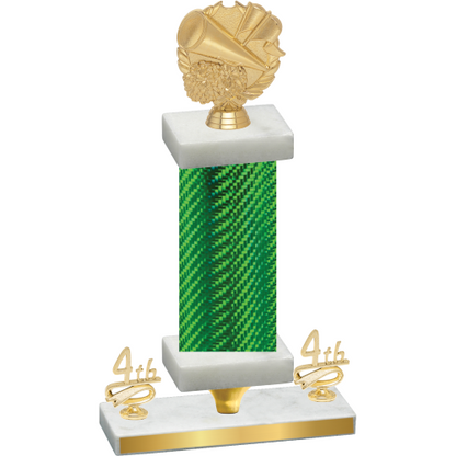 Premium Single Green Carbon Fiber Fourth Place Cheerleading Trophy
