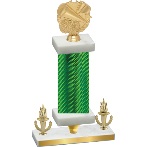 Premium Single Green Carbon Fiber Victory Cheerleading Trophy