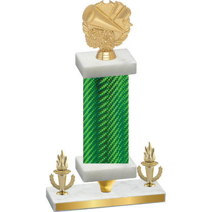 Premium Single Green Carbon Fiber Victory Cheerleading Trophy