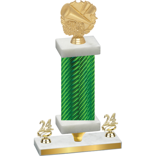 Premium Single Green Carbon Fiber Year Cheerleading Trophy