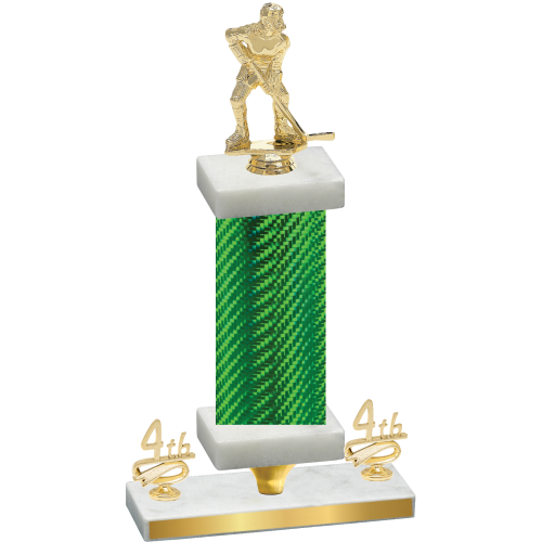 Premium Single Green Carbon Fiber Fourth Place Hockey Trophy
