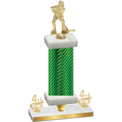 Premium Single Green Carbon Fiber Fourth Place Hockey Trophy