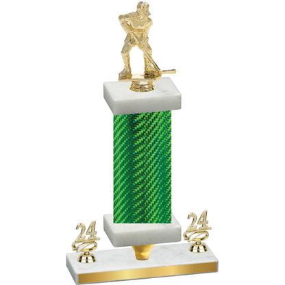 Premium Single Green Carbon Fiber Year Hockey Trophy