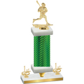 Premium Single Green Carbon Fiber First Place Lacrosse Trophy