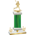 Premium Single Green Carbon Fiber Third Place Lacrosse Trophy