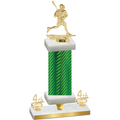 Premium Single Green Carbon Fiber Fourth Place Lacrosse Trophy