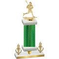 Premium Single Green Carbon Fiber Victory Lacrosse Trophy