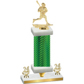 Premium Single Green Carbon Fiber Year Lacrosse Trophy