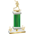 Premium Single Green Carbon Fiber Second Place Lacrosse Trophy