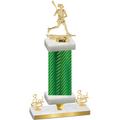 Premium Single Green Carbon Fiber Third Place Lacrosse Trophy