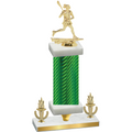 Premium Single Green Carbon Fiber Victory Lacrosse Trophy