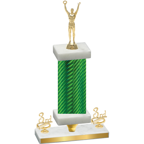 Premium Single Green Carbon Fiber Third Place Victory Trophy