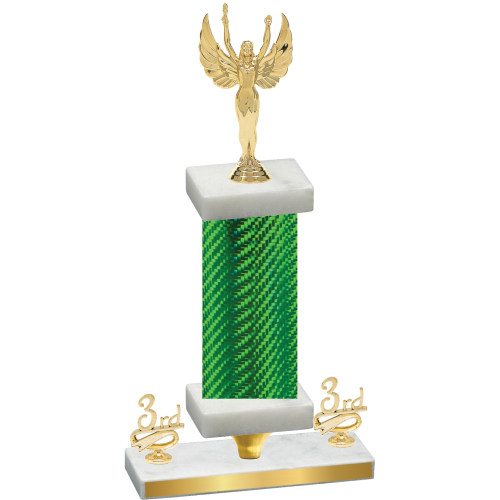 Premium Single Green Carbon Fiber Third Place Victory Trophy