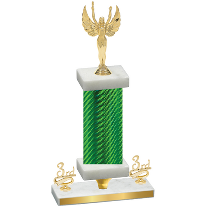 Premium Single Green Carbon Fiber Third Place Victory Trophy