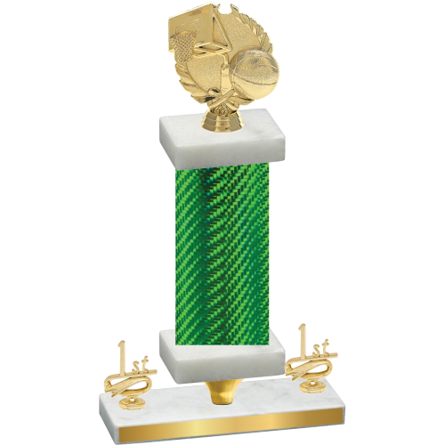 Premium Single Green Carbon Fiber First Place Basketball Trophy