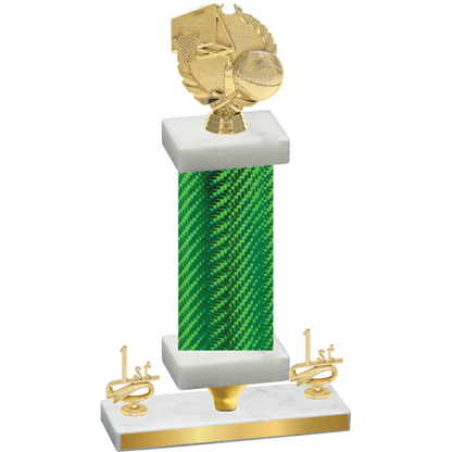Premium Single Green Carbon Fiber First Place Basketball Trophy