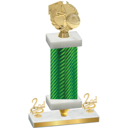 Premium Single Green Carbon Fiber Second Place Basketball Trophy