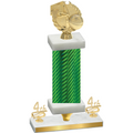 Premium Single Green Carbon Fiber Fourth Place Basketball Trophy