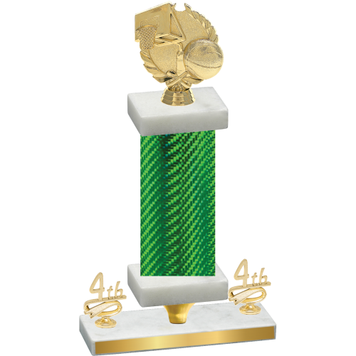 Premium Single Green Carbon Fiber Fourth Place Basketball Trophy