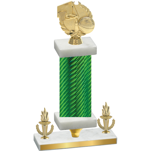 Premium Single Green Carbon Fiber Victory Basketball Trophy