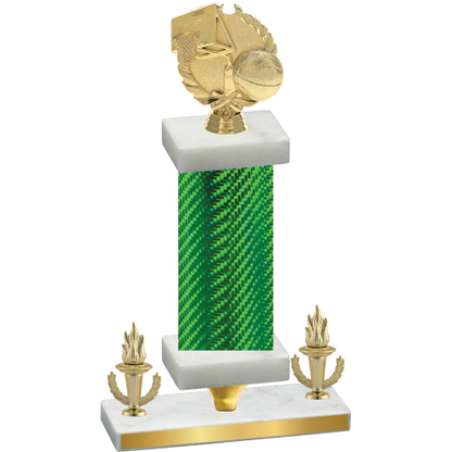 Premium Single Green Carbon Fiber Victory Basketball Trophy