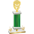 Premium Single Green Carbon Fiber First Place Pickleball Trophy