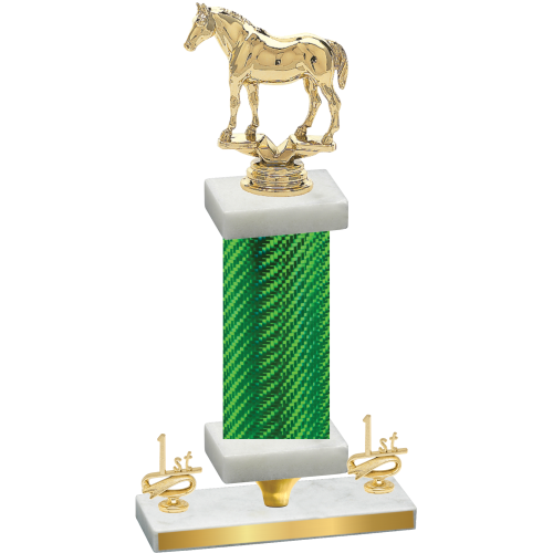 Premium Single Green Carbon Fiber First Place Horses Trophy