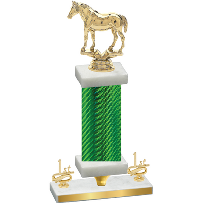 Premium Single Green Carbon Fiber First Place Horses Trophy