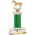 Premium Single Green Carbon Fiber Third Place Horses Trophy