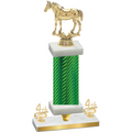 Premium Single Green Carbon Fiber Fourth Place Horses Trophy