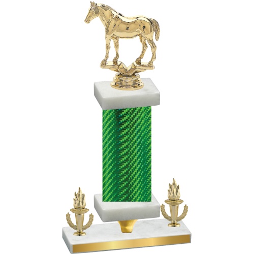 Premium Single Green Carbon Fiber Victory Horses Trophy