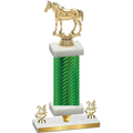 Premium Single Green Carbon Fiber Year Horses Trophy