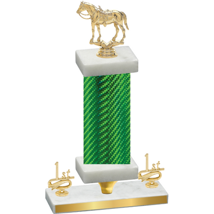 Premium Single Green Carbon Fiber First Place Horses Trophy