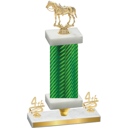 Premium Single Green Carbon Fiber Fourth Place Horses Trophy