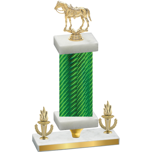 Premium Single Green Carbon Fiber Victory Horses Trophy