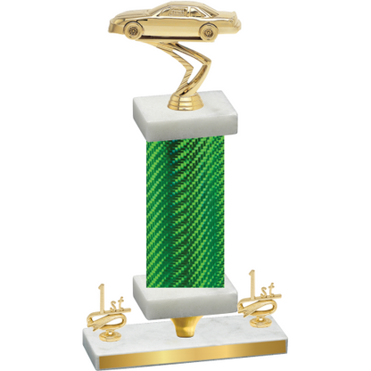 Premium Single Green Carbon Fiber First Place Cars Trophy