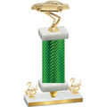 Premium Single Green Carbon Fiber Second Place Cars Trophy