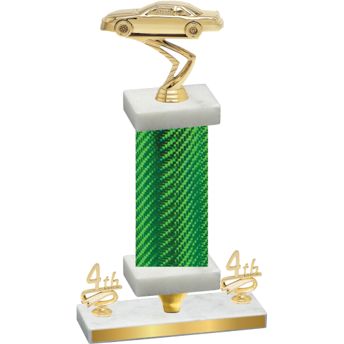 Premium Single Green Carbon Fiber Fourth Place Cars Trophy