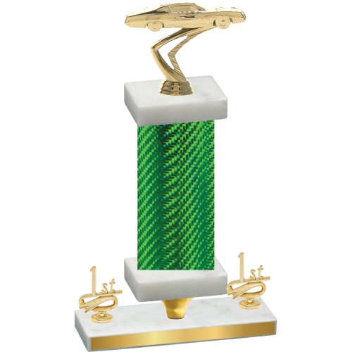 Premium Single Green Carbon Fiber First Place Cars Trophy