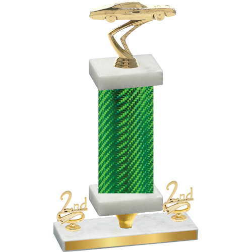 Premium Single Green Carbon Fiber Second Place Cars Trophy
